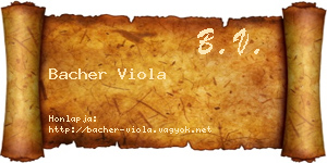 Bacher Viola névjegykártya